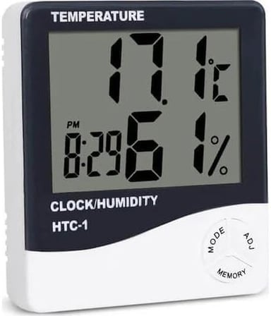 Dijital LCD Elektronik Alarm Saat Termometre Higrometre Hava İstasyonu Kapalı Alan Masa Saati Beyaz Siyah