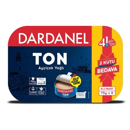 5 Adet Dardanel Konserve Ton Balığı 6x75 G