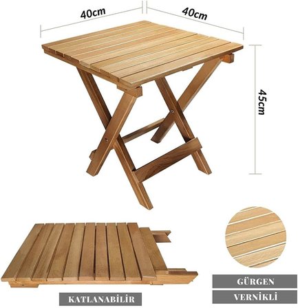 AHŞAP KATLANABİLİR TAŞINIR PUF MİNDERLİ ŞEZLONG. PLAJ, BAHÇE, TERAS, BALKON İÇİN 3 LÜ SET (GRİ)