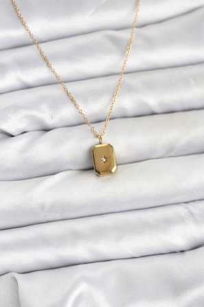 316L Çelik Zincir Gold Renk Minimal Kutup Yıldızı Model Kadın Kolye TJ-BKO10683