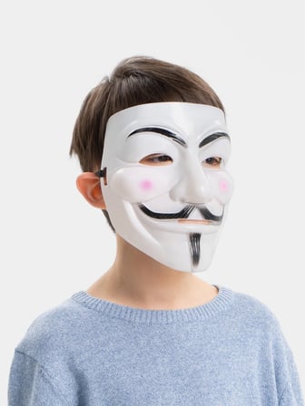 Beyaz Renk Pembe Yanaklı İthal V For Vendetta Maskesi (2)