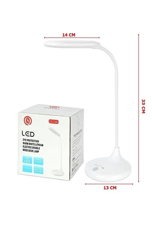 Şarjlı Sarı ve Beyaz Renk Masa Lambası LED Ayarlanabilir Işık Pratik Kullanım WT-005