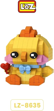 Loz Micro Block 4'lü Hayvan Figürü Seti 4 Farklı Model Dekoratif Oyuncak Yapım Seti Yapı Blok Seti