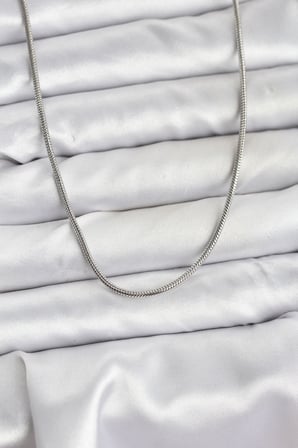 316L Çelik Zincir Gümüş Renk 60 cm Yılan Zincir Kadın Kolye - TJ-BKO10681