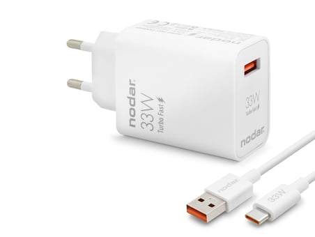 Type-C Hızlı Şarj Seti 33W Usb Adaptörlü - Beyaz ND1006