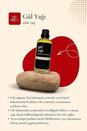 Gül Yağı 100 ml - Aromaterapi, Cilt Bakımı ve Jojoba Maserasyonu