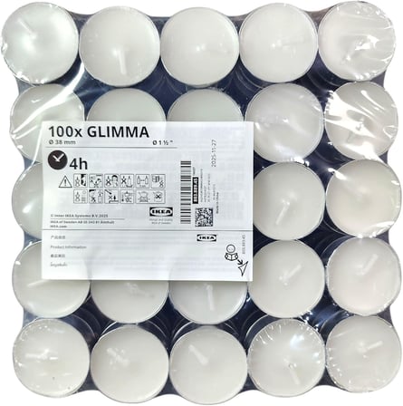 100 Tealight Mum Kokusuz Ev Tatil Parti Dekoru GLIMMA