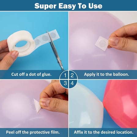 TOYS - 2 Adet Çift Taraflı Yapışkan Balon Yapıştırma Bandı, Sticker Damla Modeli Ve Uçan Balon Aparatı Yapıştırıcı