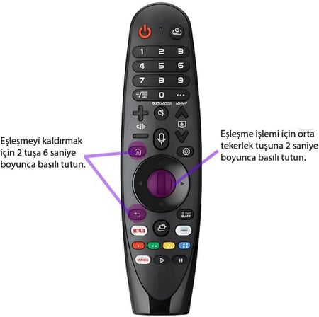 Voice Magic Uzaktan Kumanda AKB75855501 LG Smart TV Magic Remote Yedek AN-MR20GA MR19BA MR18BA MR650A, ses komutlu w-9067