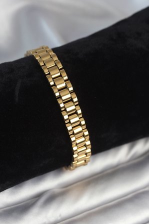 316L Çelik Gold Renk 9 mm Kalınlık Erkek Bileklik TJ-EB3770