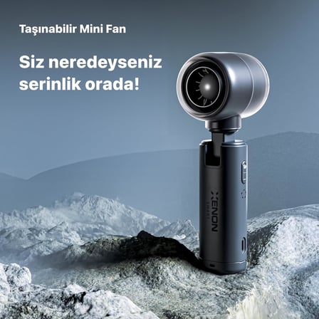 Taşınabilir Mini El Vantilatörü Seyahat için USB Type-C Şarj Edilebilir Ultra Sessiz 5 Hız Kademeli 14000 rpm Ayarlanabilir Başlıklı Soğutucu Fan X6101 (Gri)