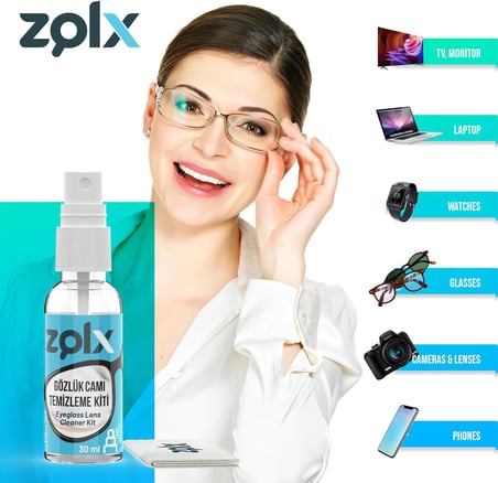 30ML Gözlük Camı Temizleme Kiti, Gözlük Temizleme, Gözlük Spreyi, Gözlük Bezi,Temizleme, ekran temizleme, tv temizleme, telefon temizleme, tablet temizleme, lcd temizleme