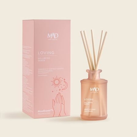 Mad Wellbeing Loving 190 ml, Rattan Çubuklu Ortam Kokusu – Gül, Şeftali ve Amber ile Romantik ve Sıcak Bir Atmosfer