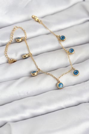 316L Çelik Gold Renk Minimal Nazar Model Kadın Bileklik TJ-BB8165