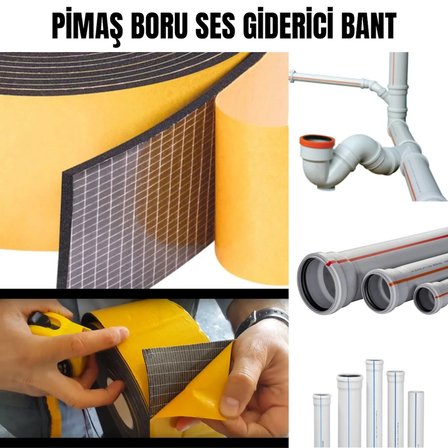 Pimaş Gider Borusu Ses Yalıtımı Kauçuk Bant Yapışkanlı 10cm x 10metre