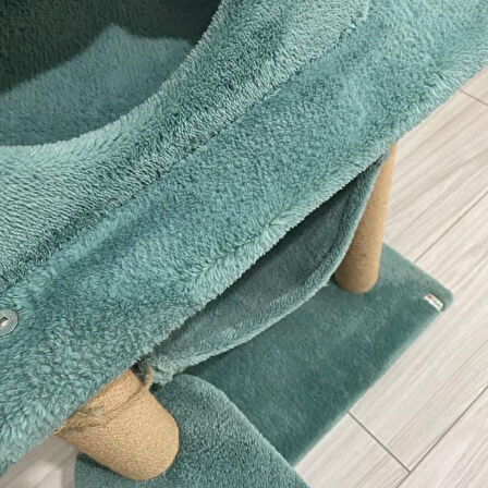 Reyo Pet S9 Kedi Tırmalama Kulesi Platformlu 124 cm Turkuaz