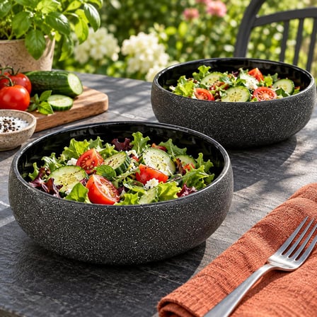 El Yapımı Seramik Salata Kasesi, Yulaf Granola ve Kahvaltı Kasesi, Sağlıklı Beslenme ve Diyet Kabı, Smoothie Bowl, Açai Bowl, Çorba Servis Kabı, Orta Boy Kase, Mikrodalga Uyumlu, MIDNIGHT