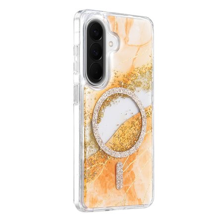 Onegif Samsung Galaxy A56 Lotus Simli Magsafe Kapak - Turuncu