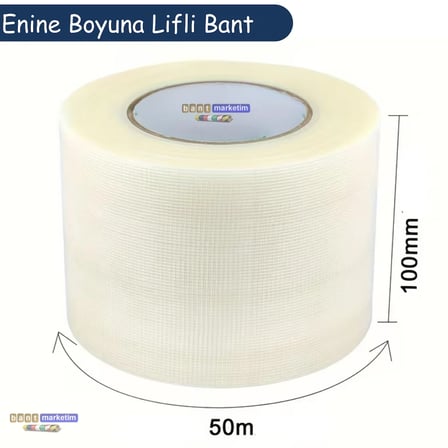 Yırtılmaya Karşı Dirençli, Yüksek Yapışma Gücü Enine Boyuna Lifli Bant 100mmx50mt