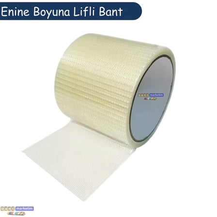 Yırtılmaya Karşı Dirençli, Yüksek Yapışma Gücü Enine Boyuna Lifli Bant 100mmx50mt