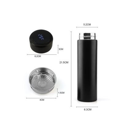 Dijital Sıcaklık Göstergeli Renkli Çelik Termos - 500 ML (2)