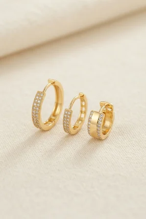 3 lü Set Gold Renk Halka Model Küpe TJ-BKP11956