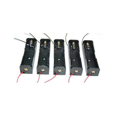 18650 Li-on Pil Yuvası Tekli 5'li Paket - 3.7V Kablolu Batarya Yuvası
