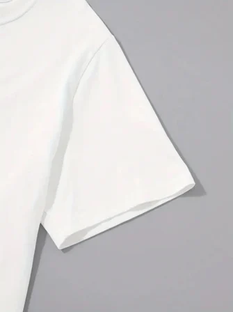 Modi Green Baskılı Oversize Bisiklet Yaka T-shirt - Beyaz