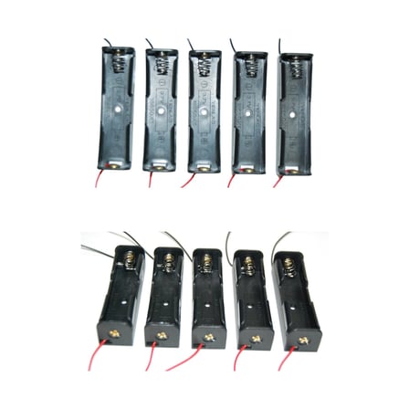 18650 Li-on Pil Yuvası Tekli 10'lu Paket - 3.7V Kablolu Sınıf Seti