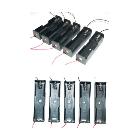 18650 Li-on Pil Yuvası Tekli 10'lu Paket - 3.7V Kablolu Sınıf Seti
