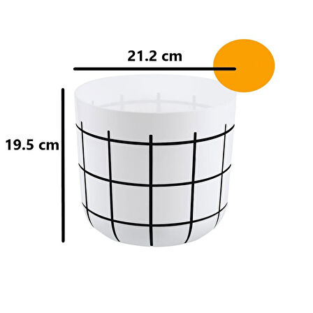 Omnipazar KRS-213 Dekoratif Karo Desenli Saksı 4.8 Litre No 3