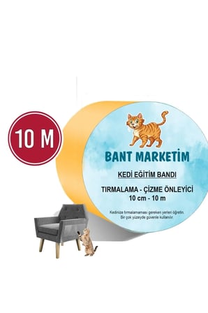 Kedi Caydırıcı Eğitim Bandı, Mobilyalar Için Tırmalamaya Karşı Önleyici, %100 Şeffaf10 Cm X 10 Mtslında