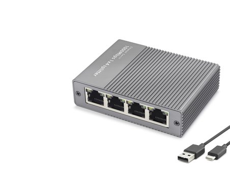 Gigabit Ethernet Switch 5 Port Type C Güç Girişli Gri HDX1414
