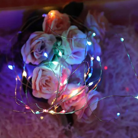 GD957 Şerit Pilli Aydınlatma 3 metre 30 Adet Beyaz Peri Led