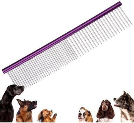 BakGelAl Parlak Metal Kedi Köpek Tüy Bakım Tarağı – Uzun ve Kısa Tüyler İçin Metal Kıtık Açıcı, Profesyonel Bakım Tarak (19 cm)
