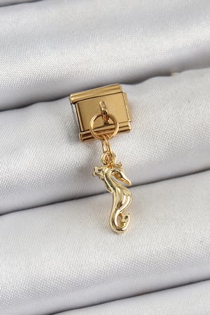 316L Çelik Sallantılı Deniz Atı Model Gold Renk Nomination Charm TJ-BC1396