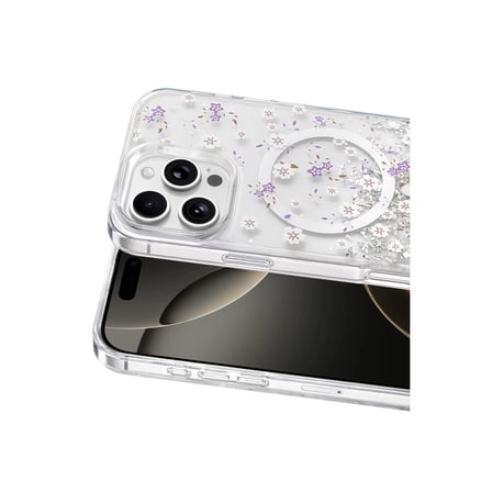 Onegif Apple İphone 16 Pro Max Misk Simli Magsafe Kapak - Desen 2