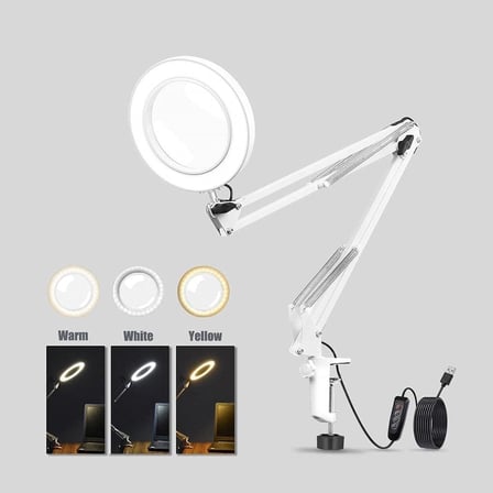Katlanabilir Ayarlanabilir LED Işıklı Masaüstü Büyüteç