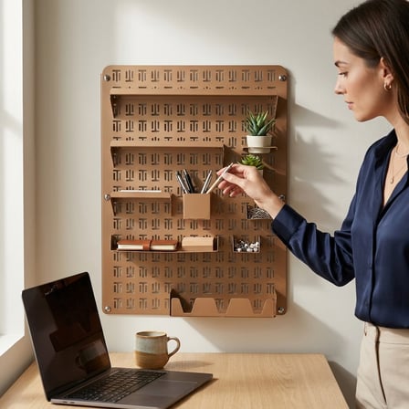 Hamton OfficeBoard Wall 7050 - Metal Duvar Organizeri Siyah+Kahverengi Kahverengi