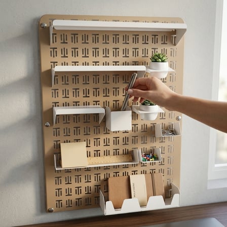 Hamton OfficeBoard Wall 7050 - Metal Duvar Organizeri Kahverengi Kahverengi+Beyaz
