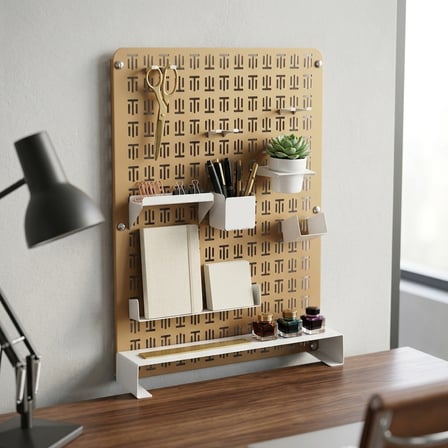 Hamton OfficeBoard Wall 7050 - Metal Duvar Organizeri Kahverengi Kahverengi+Beyaz