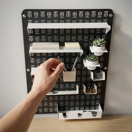 Hamton OfficeBoard Wall 7050 - Metal Duvar Organizeri Pembe Siyah+Beyaz