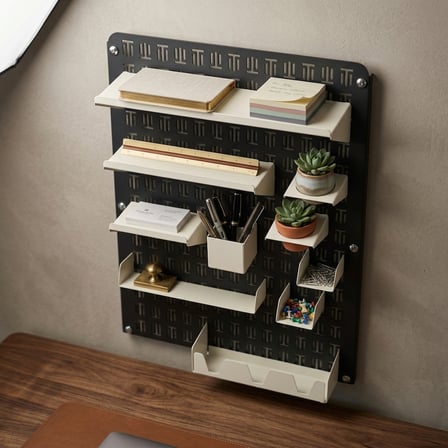 Hamton OfficeBoard Wall 7050 - Metal Duvar Organizeri Pembe Siyah+Beyaz
