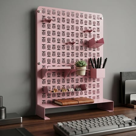 Hamton OfficeBoard Wall 7050 - Metal Duvar Organizeri Siyah Pembe