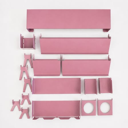 Hamton OfficeBoard Wall 7050 - Metal Duvar Organizeri Siyah Pembe