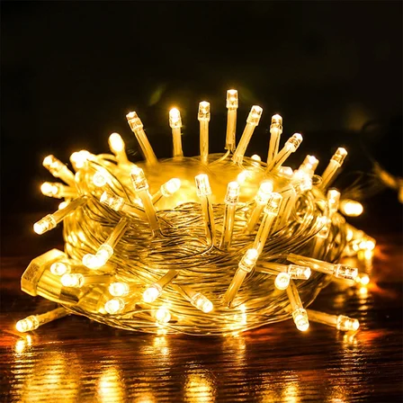 10 Metre 100 Ledli 8 Fonksiyonlu Dekoratif Lambader Sarı Lamba (2)