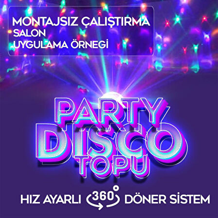 Ayt Ledx GM-0803B Sihirli Led Dönen Disko Topu Hoparlör Kablosuz USB Mp3 Bluetooth Kumandalı 360 Derece Gece Lambası