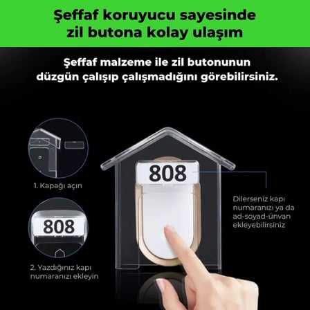 Şeffaf Su Geçirmez Kablosuz Kapı Zili Koruyucu Kapak, Dış Mekan Yağmur &amp; Kar Koruması, Birçok Zile Uyumlu Kablosuz Kapı Zili Koruyucu Kapak
