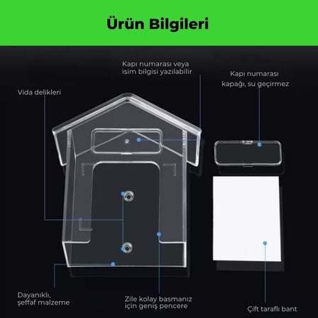 Şeffaf Su Geçirmez Kablosuz Kapı Zili Koruyucu Kapak, Dış Mekan Yağmur &amp; Kar Koruması, Birçok Zile Uyumlu Kablosuz Kapı Zili Koruyucu Kapak