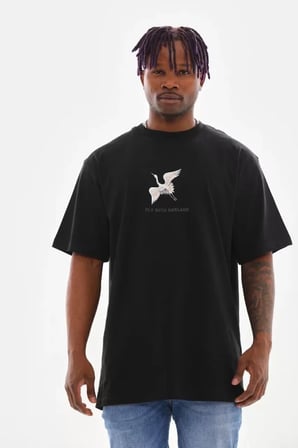Modi Green Unisex Baskılı Oversize T-Shirt - Siyah